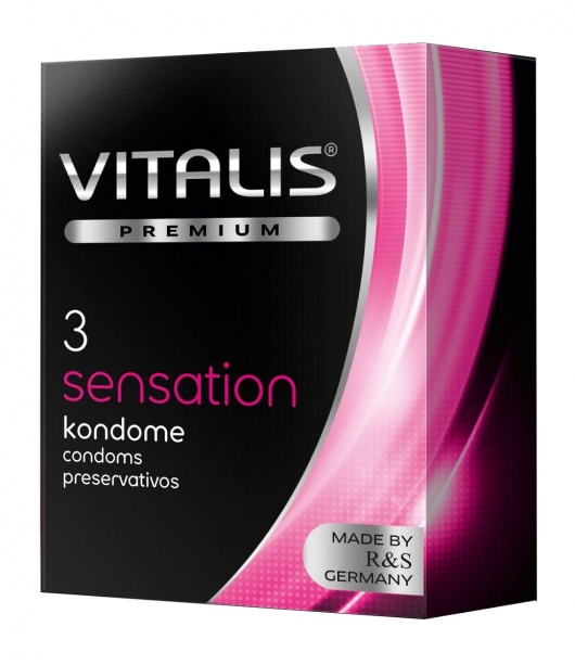 Презервативы с пупырышками и кольцами VITALIS PREMIUM sensation - 3 шт. - Vitalis - купить с доставкой в Новочебоксарске