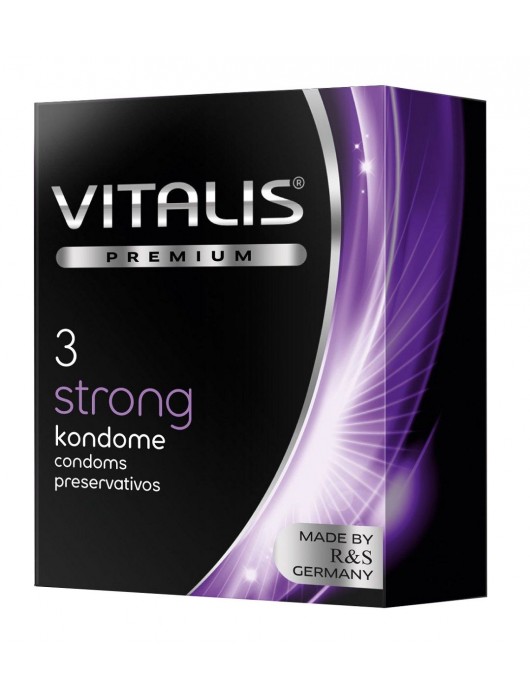 Презервативы с утолщенной стенкой VITALIS PREMIUM strong - 3 шт. - Vitalis - купить с доставкой в Новочебоксарске