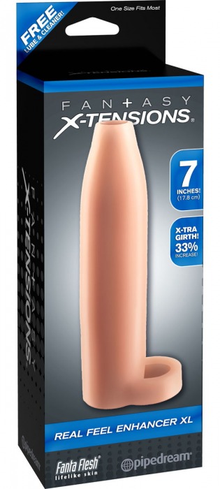 Телесная насадка Real Feel Enhancer XL - 17 см. - Pipedream - в Новочебоксарске купить с доставкой