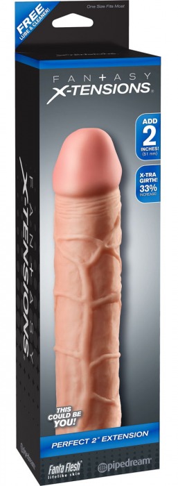 Телесная насадка Fantasy X-tensions Perfect 2  Extension - 20,3 см. - Pipedream - в Новочебоксарске купить с доставкой