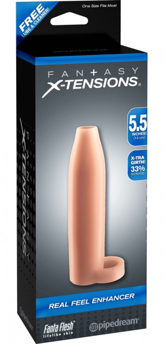 Насадка-расширитель с кольцом для подхвата мошонки Real Feel Enhancer - 14 см. - Pipedream - в Новочебоксарске купить с доставкой