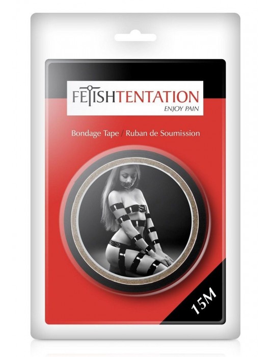 Черный скотч для фиксации - 15 м. - Fetish Tentation - купить с доставкой в Новочебоксарске