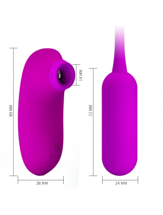 Набор вибростимуляторов Curupira: вакуумный массажер и виброяйцо - Baile