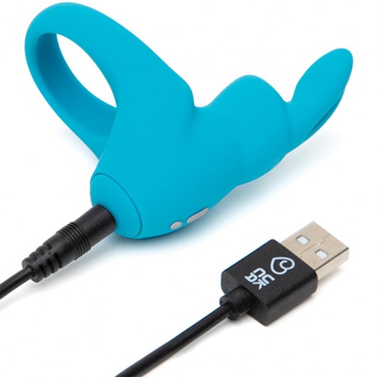 Голубое эрекционное виброкольцо Happy Rabbit Rechargeable Rabbit Cock Ring - Happy Rabbit - в Новочебоксарске купить с доставкой