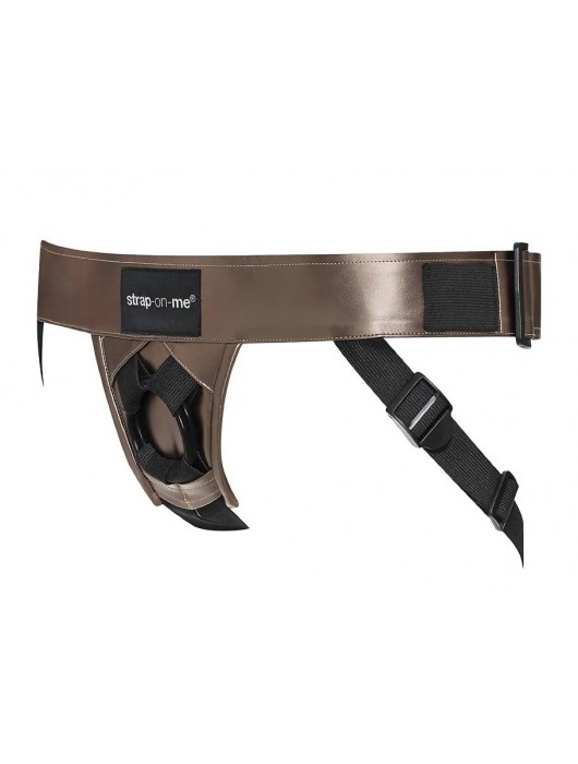 Бронзовый пояс для насадок Curious Harness - Strap-on-me - купить с доставкой в Новочебоксарске