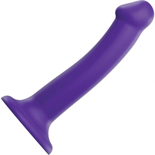 Фиолетовый фаллоимитатор-насадка Strap-On-Me Dildo Dual Density size M - 18 см. - Strap-on-me - купить с доставкой в Новочебоксарске