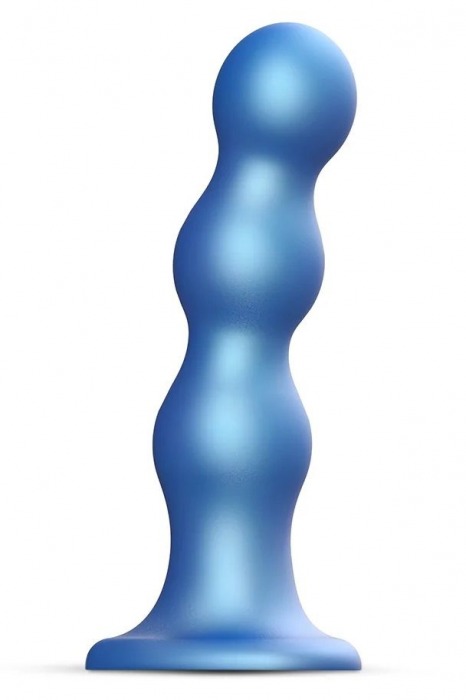 Голубая насадка Strap-On-Me Dildo Plug Balls size L - Strap-on-me - купить с доставкой в Новочебоксарске