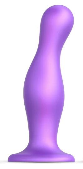 Фиолетовая насадка Strap-On-Me Dildo Plug Curvy size L - Strap-on-me - купить с доставкой в Новочебоксарске