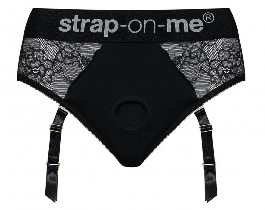 Черные трусики для насадок Diva Lingerie Harness - size L - Strap-on-me - купить с доставкой в Новочебоксарске