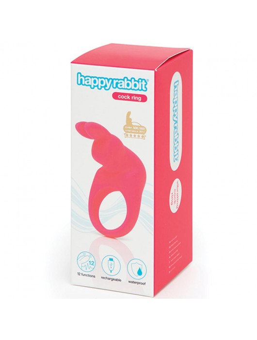 Розовое эрекционное виброкольцо Happy Rabbit Rechargeable Rabbit Cock Ring - Happy Rabbit - в Новочебоксарске купить с доставкой