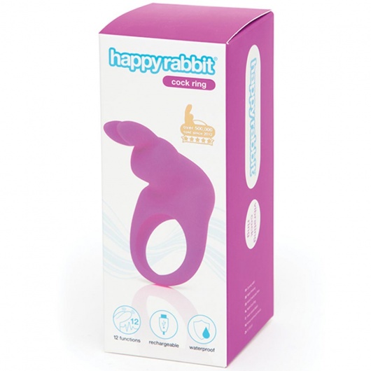 Фиолетовое эрекционное виброкольцо Happy Rabbit Rechargeable Rabbit Cock Ring - Happy Rabbit - в Новочебоксарске купить с доставкой