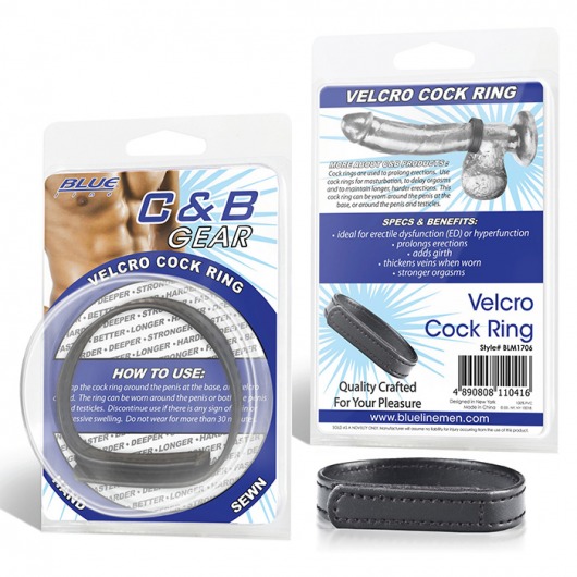 Кольцо на пенис из искусственной кожи на липучке VELCRO COCK RING - 5 см. - BlueLine - в Новочебоксарске купить с доставкой