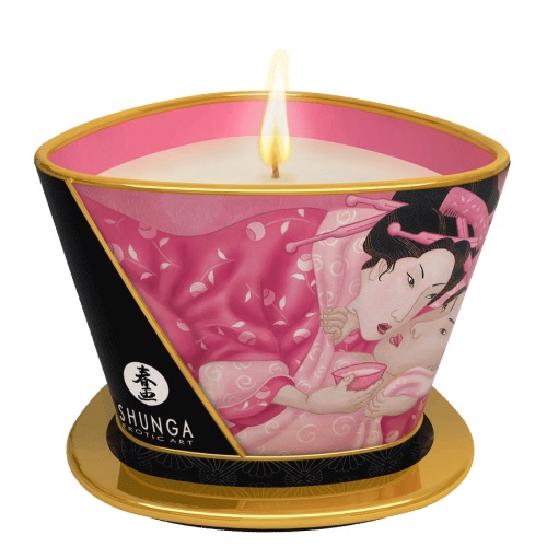 Массажная свеча Rose Petals с ароматом розы - 170 мл. - Shunga - купить с доставкой в Новочебоксарске