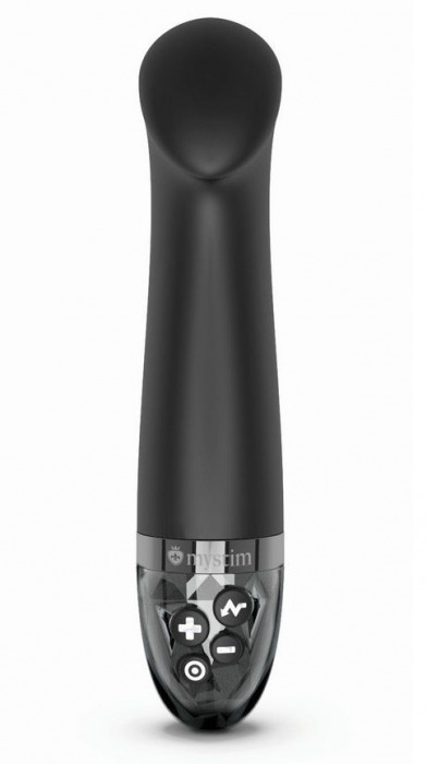 Черный вибратор с функцией электростимуляции Right on Ron - 17 см. - MyStim - купить с доставкой в Новочебоксарске