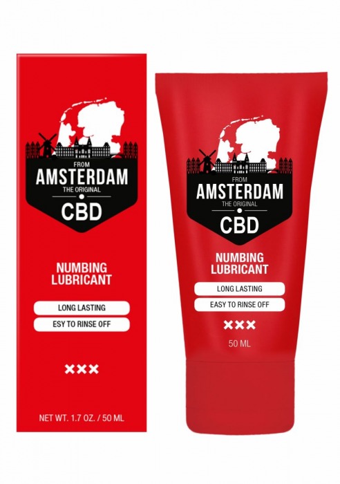 Пролонгирующий лубрикант Numbing CBD from Amsterdam - 50 мл. - Shots Media BV - купить с доставкой в Новочебоксарске