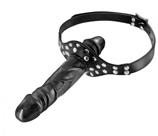 Черный кляп-фаллоимитатор Double Penis Gag - Fetish Tentation - купить с доставкой в Новочебоксарске