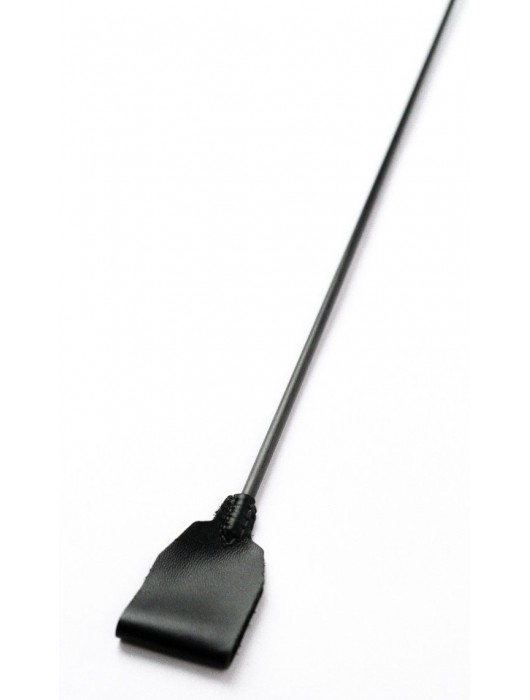 Черный кожаный стек с гладкой ручкой - 55 см. - Crazy Handmade - купить с доставкой в Новочебоксарске