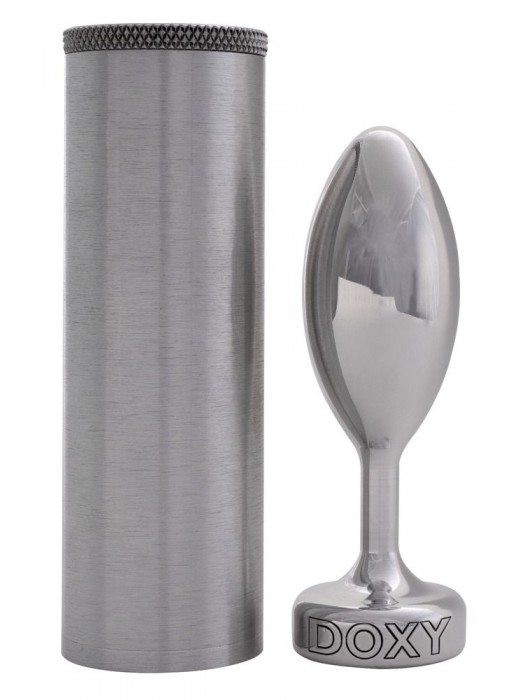 Серебристая анальная втулка Doxy Smooth Butt Plug - 10,5 см. - Doxy