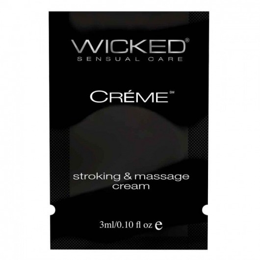 Крем для массажа и мастурбации Wicked Stroking and Massage Creme - 3 мл. - Wicked - купить с доставкой в Новочебоксарске