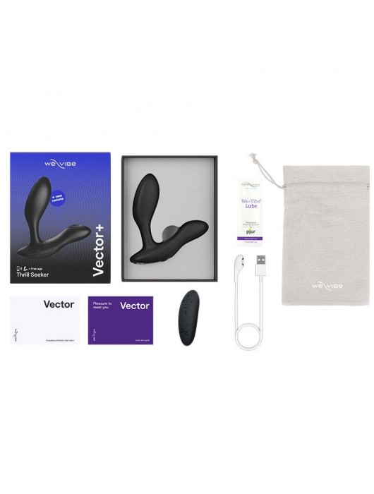 Черный анальный вибратор We-Vibe Vector+ - We-vibe - в Новочебоксарске купить с доставкой