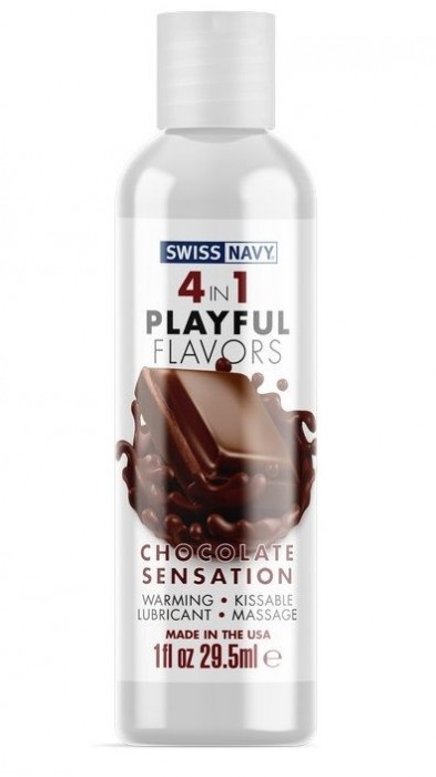Массажный гель 4-в-1 Chocolate Sensation с ароматом шоколада - 29,5 мл. - Swiss navy - купить с доставкой в Новочебоксарске