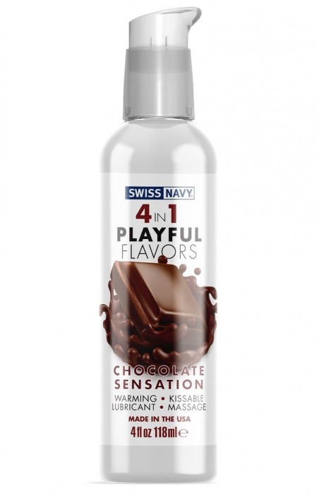Массажный гель 4-в-1 Chocolate Sensation с ароматом шоколада - 118 мл. - Swiss navy - купить с доставкой в Новочебоксарске