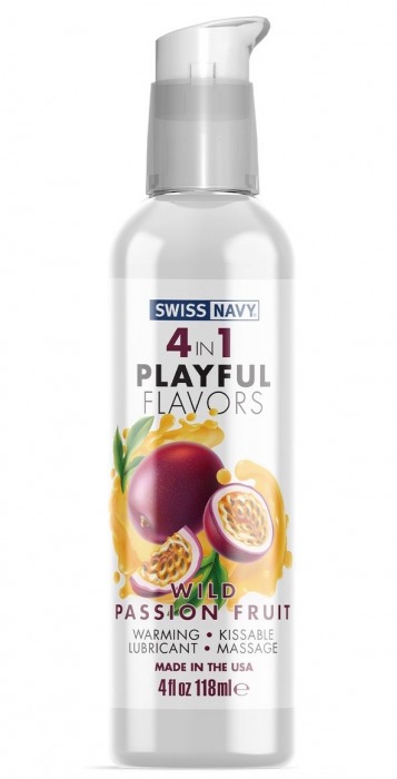 Массажный гель 4-в-1 Wild Passion Fruit с ароматом маракуйи - 118 мл. - Swiss navy - купить с доставкой в Новочебоксарске