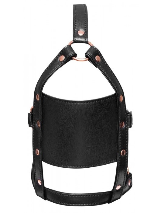 Черный намордник с кляпом-шаром Head Harness With A Gag - Orion - купить с доставкой в Новочебоксарске