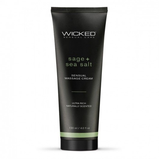 Массажный легкий крем WICKED Sage plus Sea Salt - 120 мл. - Wicked - купить с доставкой в Новочебоксарске