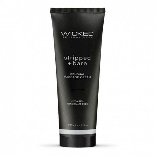 Массажный легкий крем WICKED Stripped plus Bare - 120 мл. - Wicked - купить с доставкой в Новочебоксарске