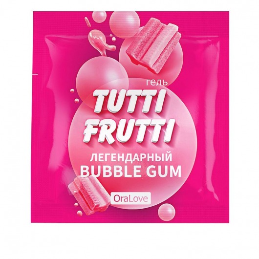 Пробник гель-смазки Tutti-frutti со вкусом бабл-гам - 4 гр. - Биоритм - купить с доставкой в Новочебоксарске