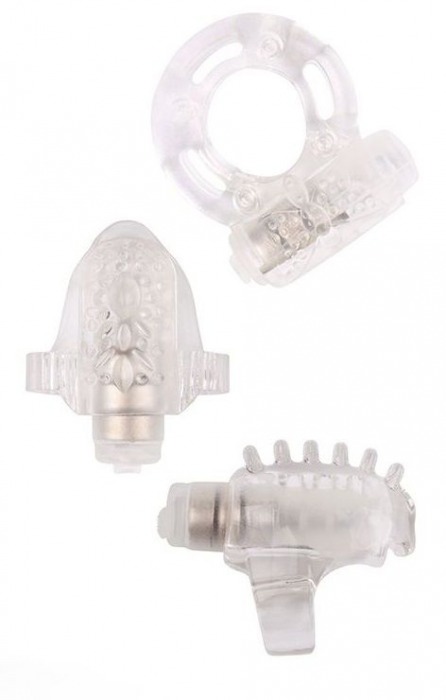 Набор из 3 прозрачных эрекционных колец с вибрацией Teasers Ring Kit - Chisa - в Новочебоксарске купить с доставкой