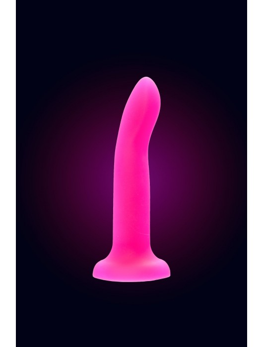 Ярко-розовый, светящийся в темноте фаллоимитатор Sam Glow - 17 см. - ToyFa