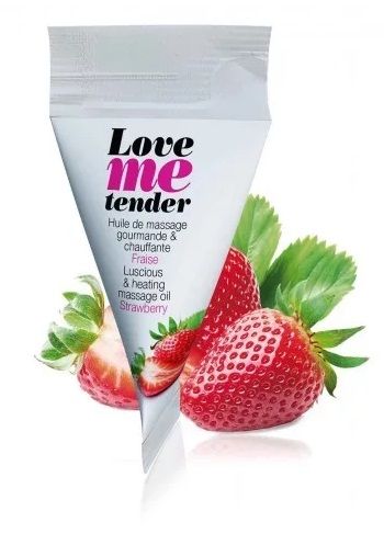 Съедобное согревающее массажное масло Love Me Tender Strawberry с ароматом клубники - 10 мл. - Love to Love - купить с доставкой в Новочебоксарске