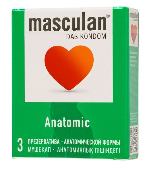 Презервативы анатомической формы Masculan Anatomic - 3 шт. - Masculan - купить с доставкой в Новочебоксарске