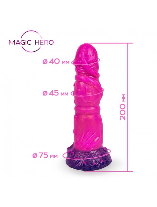 Розовый рельефный фантазийный фаллоимитатор - 20 см. - Bior toys - купить с доставкой в Новочебоксарске