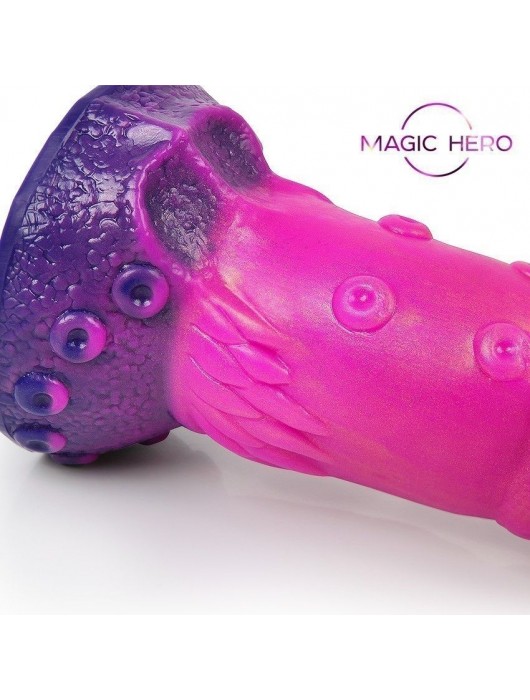 Розовый рельефный фантазийный фаллоимитатор - 20 см. - Bior toys - купить с доставкой в Новочебоксарске