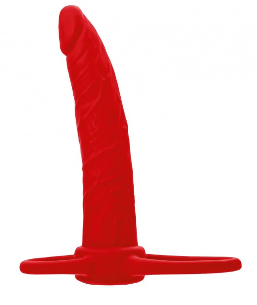 Красная насадка на пенис для двойного проникновения Black Red - 16,5 см. - ToyFa - купить с доставкой в Новочебоксарске
