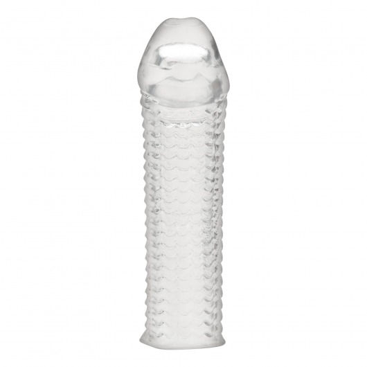 Текстурированная насадка на пенис Clear Textured Penis Enhancing Sleeve Extension - 16,5 см. - BlueLine - в Новочебоксарске купить с доставкой