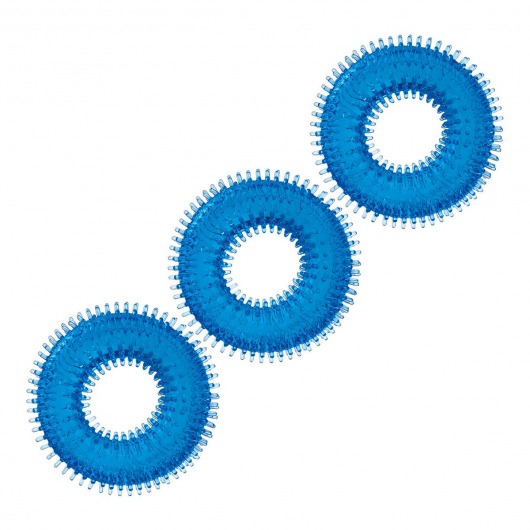 Комплект из трех голубых колец для эрекции 3-Pack Ultra-Stim Stretch Cock Rings - BlueLine - в Новочебоксарске купить с доставкой