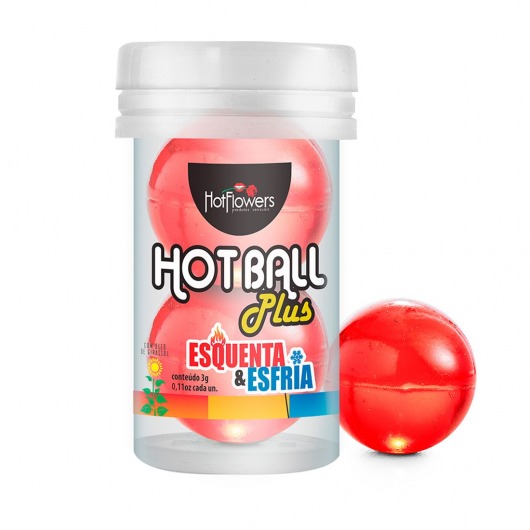Лубрикант на масляной основе Hot Ball Plus с охлаждающе-разогревающим эффектом (2 шарика по 3 гр.) - HotFlowers - купить с доставкой в Новочебоксарске