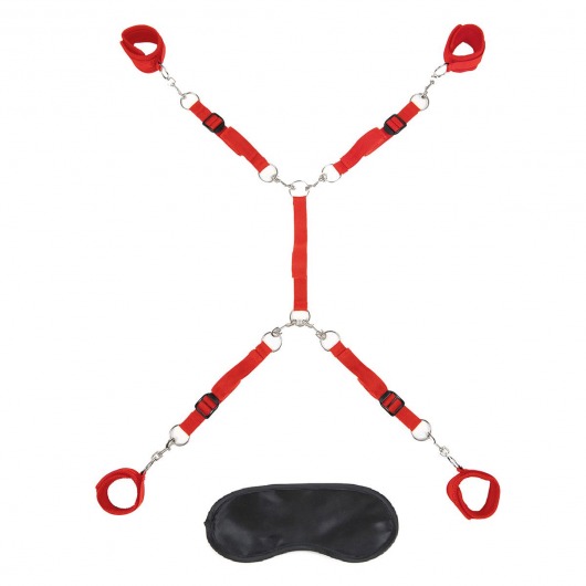 Красная фиксация на матрас Classic Bedspreader - Lux Fetish - купить с доставкой в Новочебоксарске