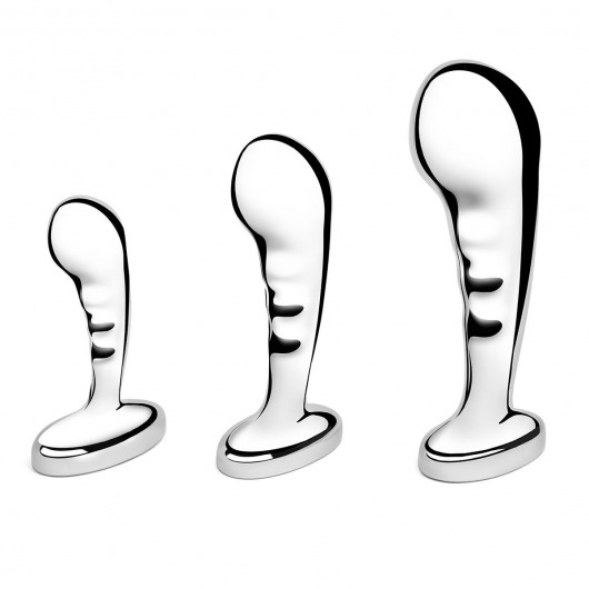 Набор из 3 стальных стимуляторов простаты Stainless Steel P-spot Training Set - b-Vibe - в Новочебоксарске купить с доставкой