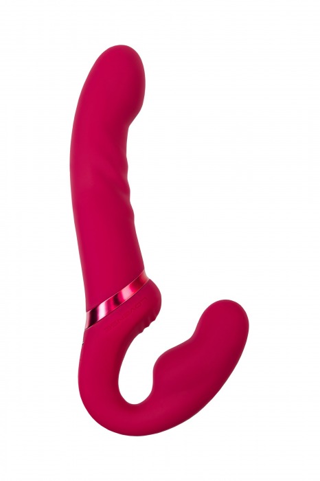 Малиновый безремневой страпон Lapis - 23 см. - Lovense - купить с доставкой в Новочебоксарске