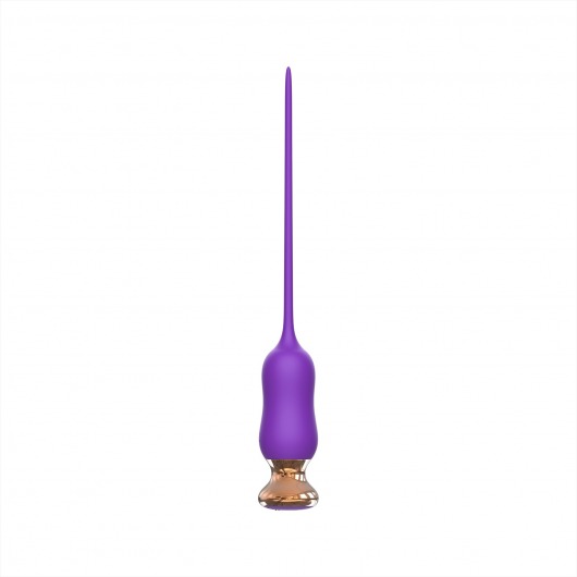 Фиолетовый тонкий стимулятор Nipple Vibrator - 23 см. - I-MOON - купить с доставкой в Новочебоксарске