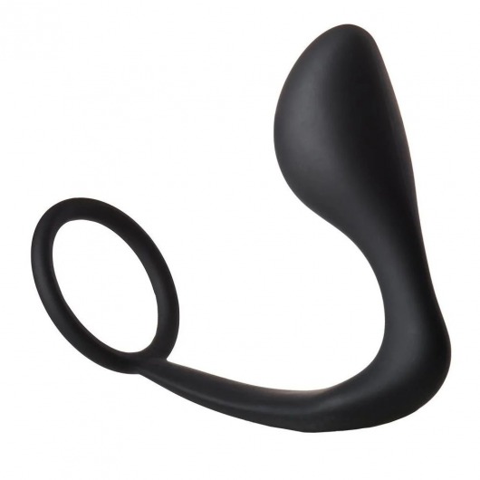 Черное эрекционное кольцо с анальной пробкой Anal Plug With Cockring - Dream Toys - в Новочебоксарске купить с доставкой