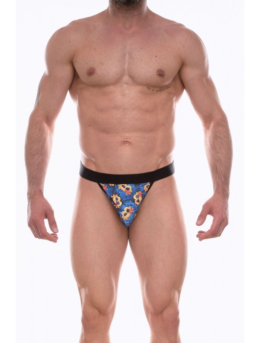 Синие мужские трусы-тонги с принтом - Don Moris купить с доставкой