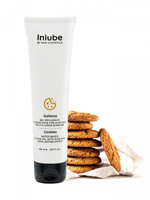Лубрикант на водной основе Nuei Inlube с алоэ вера и ароматом печенья - 100 мл. - Nuei cosmetics - купить с доставкой в Новочебоксарске