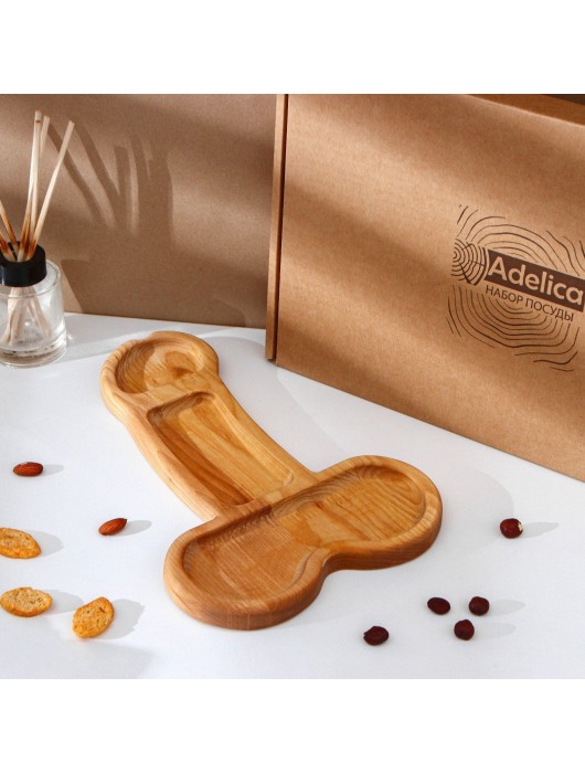 Деревянное блюдо для подачи в форме члена (32,5 х 20 х 1,7 см) - Сима-Ленд - купить с доставкой в Новочебоксарске