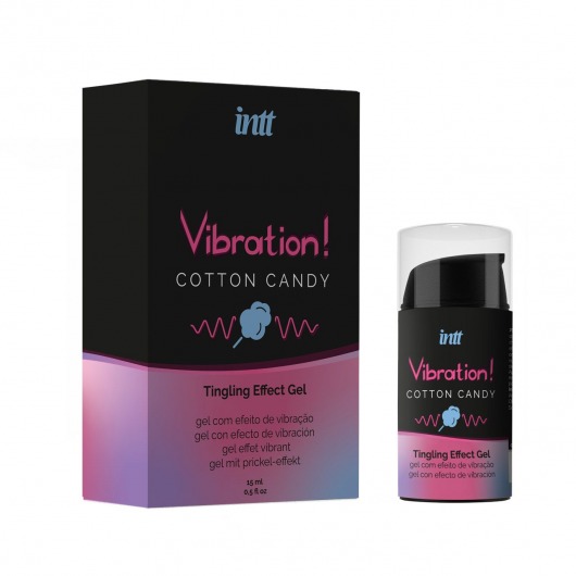 Жидкий вибратор Vibration Cotton Candy с ароматом сахарной ваты - 15 мл. - INTT - купить с доставкой в Новочебоксарске